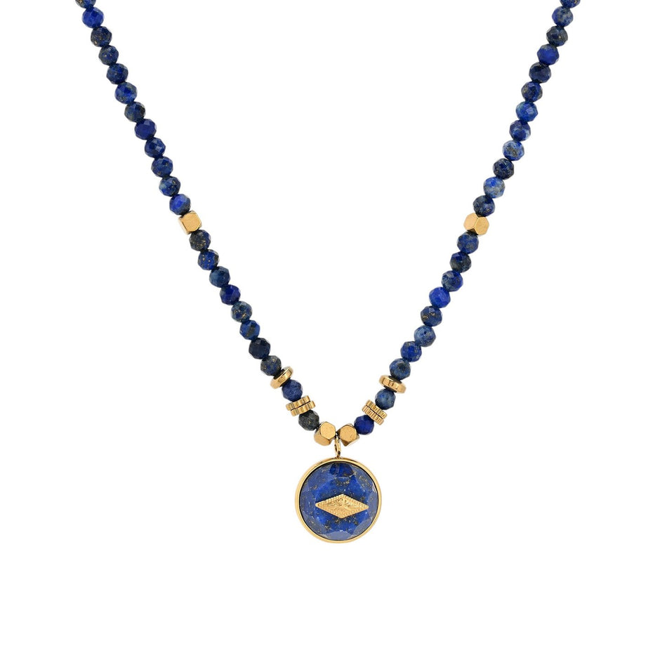Collier en acier en pierre naturelle étoile