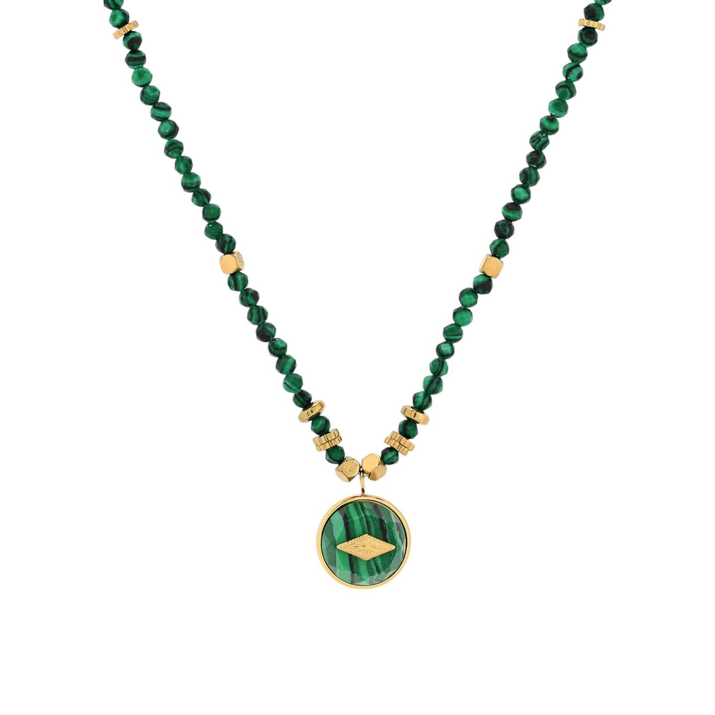 Collier en acier en pierre naturelle étoile