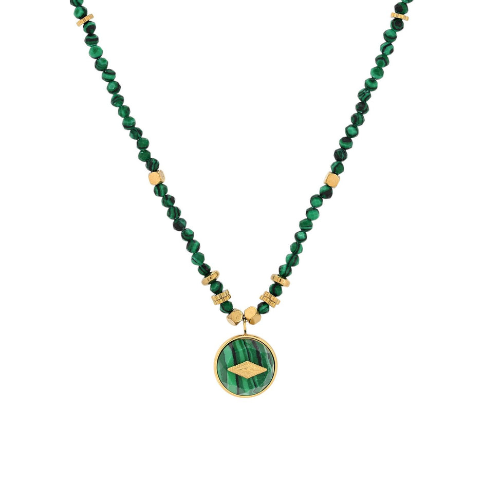 Collier en acier en pierre naturelle étoile