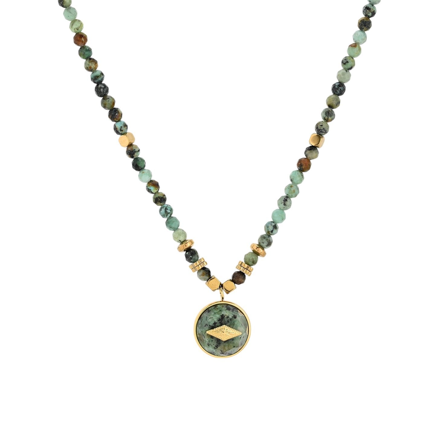 Collier en acier en pierre naturelle étoile
