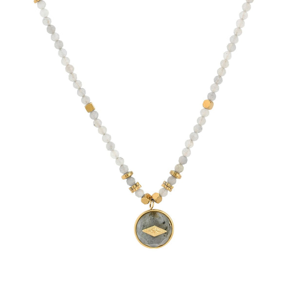 Collier en acier en pierre naturelle étoile