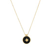 Collier long en acier rond pierres natural
