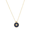 Collier long en acier rond pierres natural