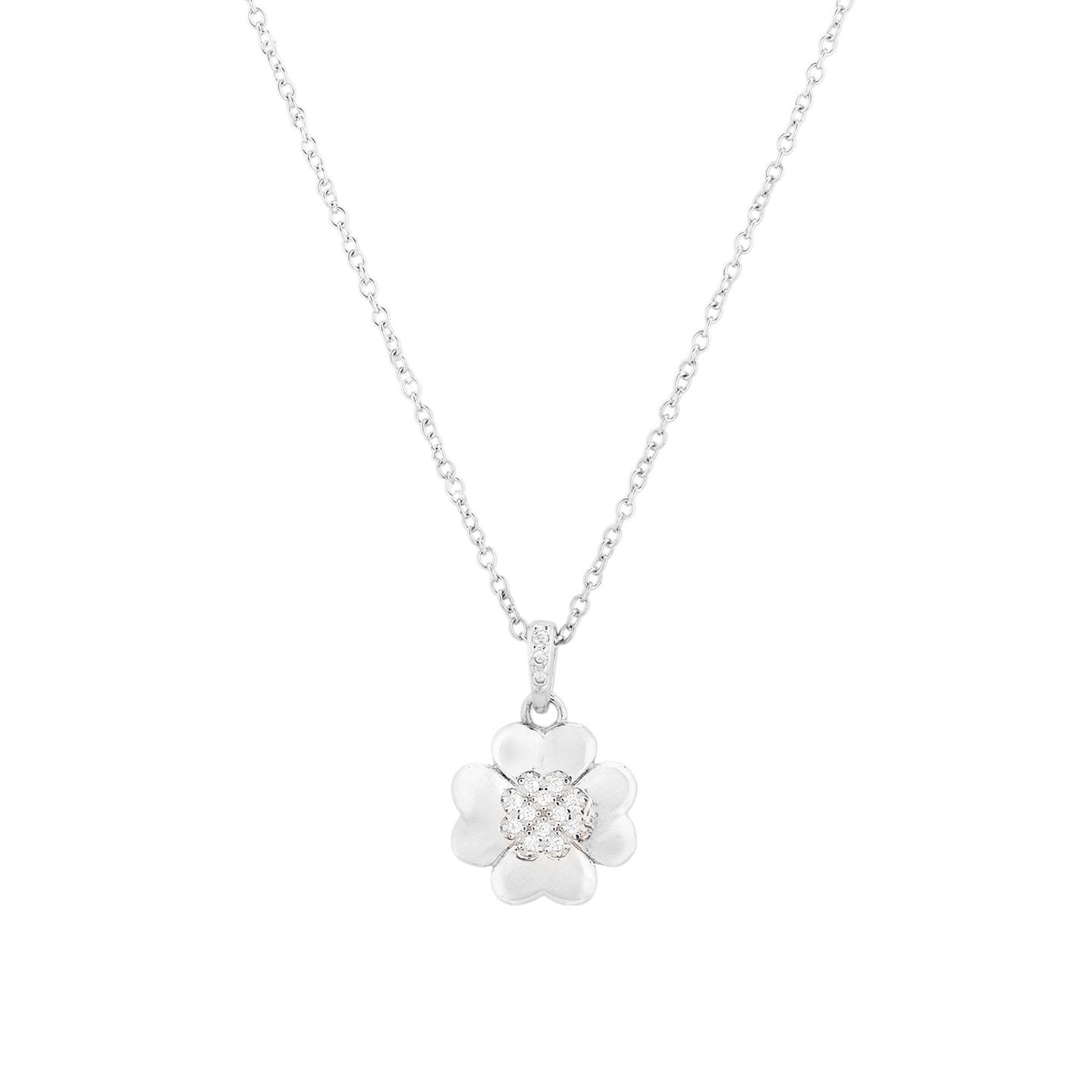 Collier trèfle avec brillants