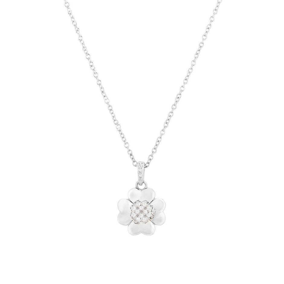 Collier trèfle avec brillants
