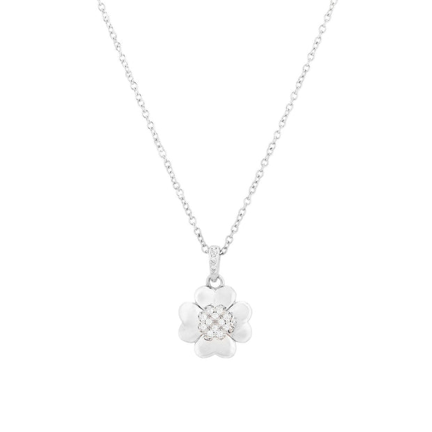 Collier trèfle avec brillants