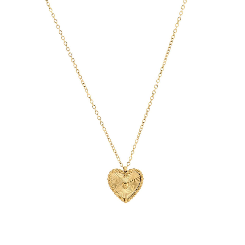 Collier en acier coeur texture