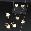 Collier en acier coeur texture et nacre