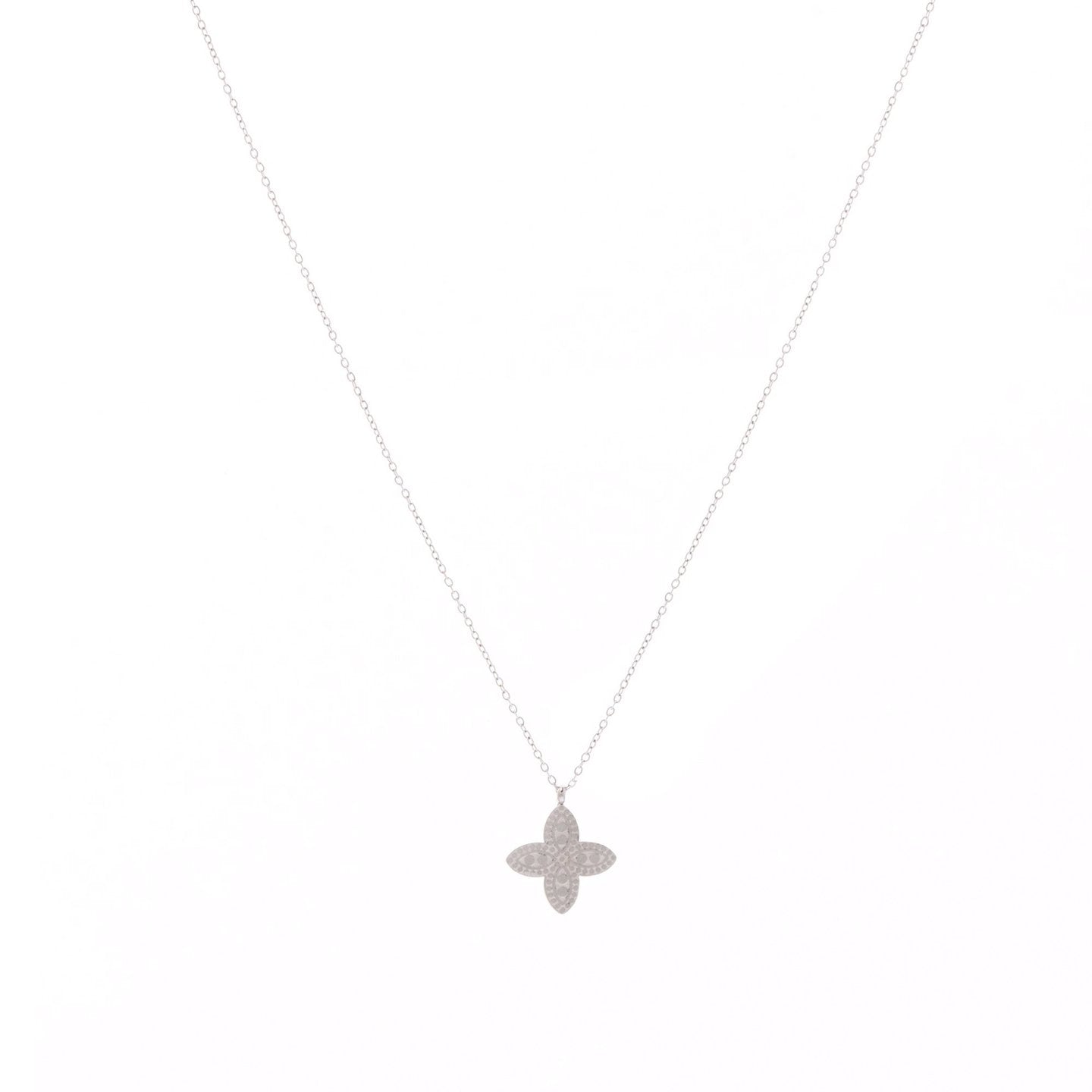 Collier acier avec fleur