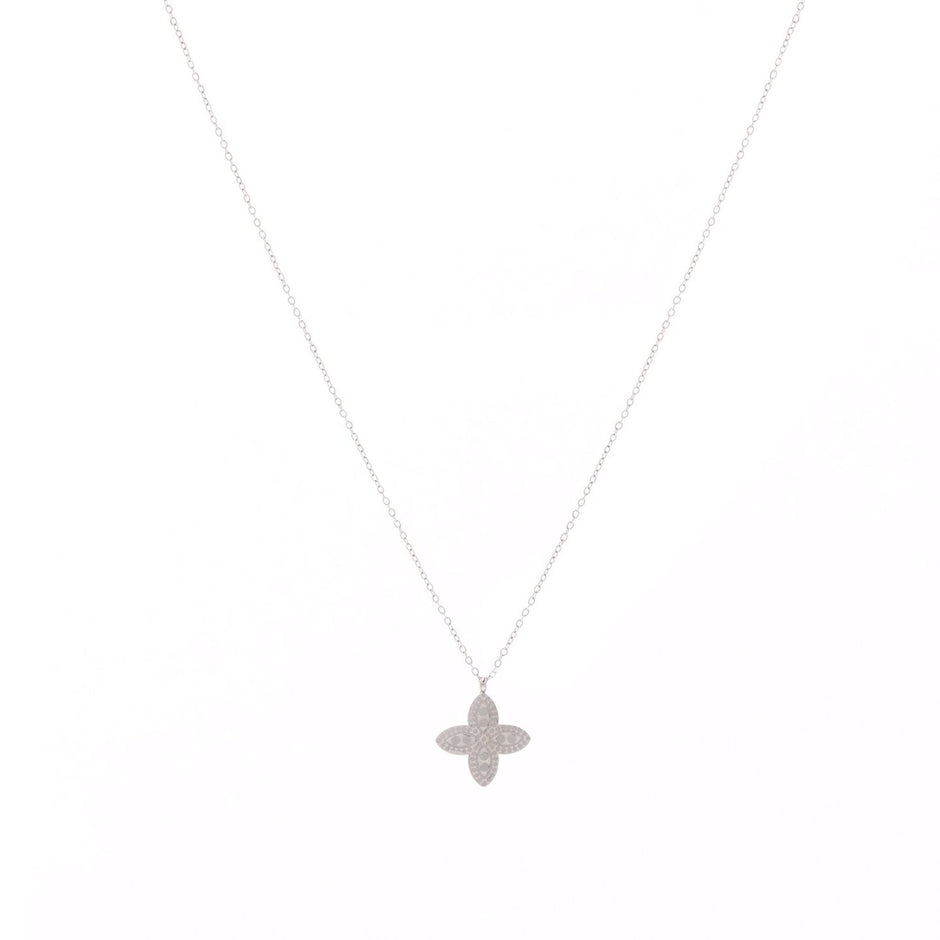 Collier acier avec fleur