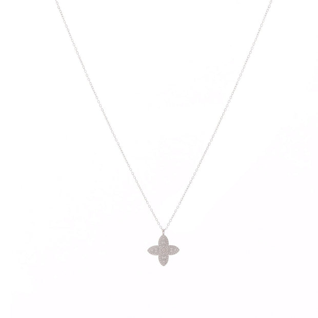 Collier acier avec fleur