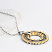 Collier en acier bicolore avec zirconias