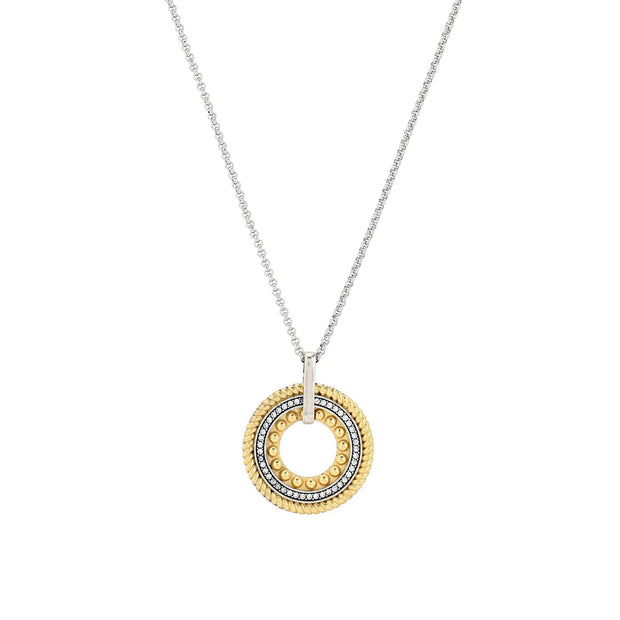 Collier en acier bicolore avec zirconias