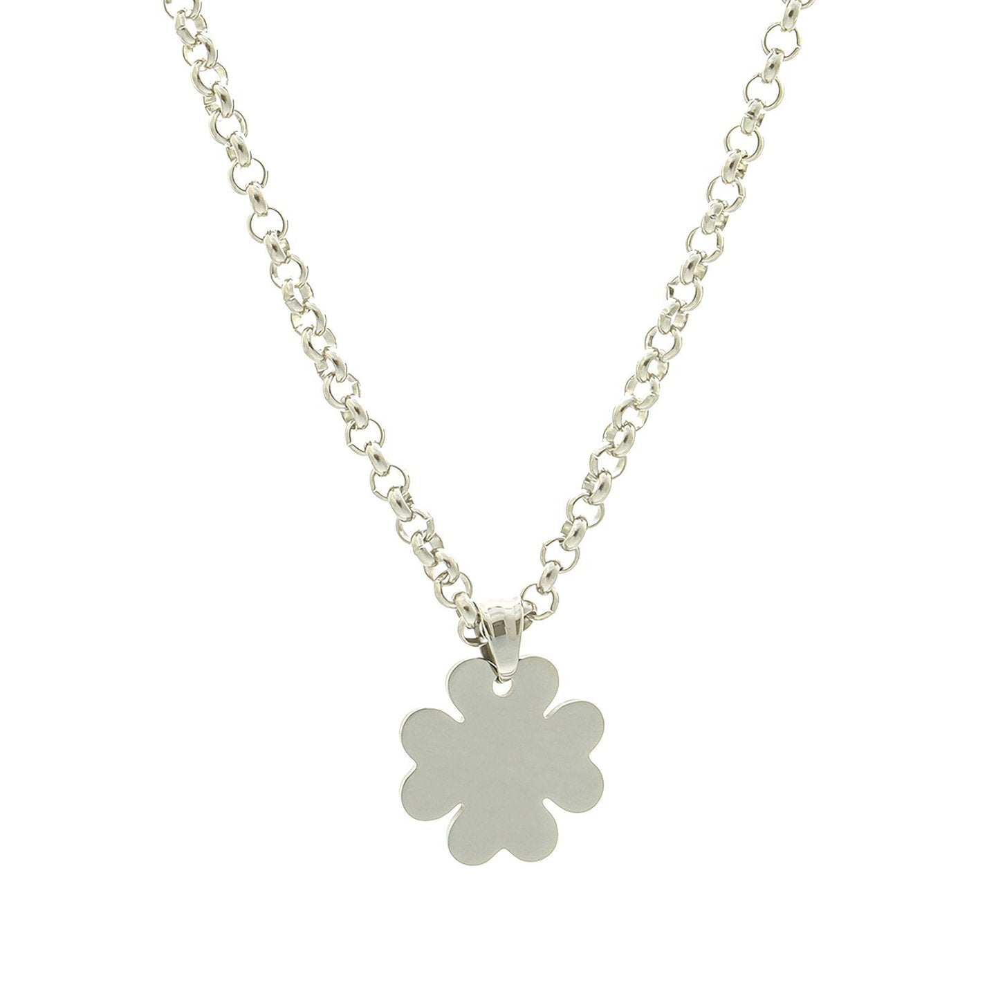 Collier en acier trèfle lisse