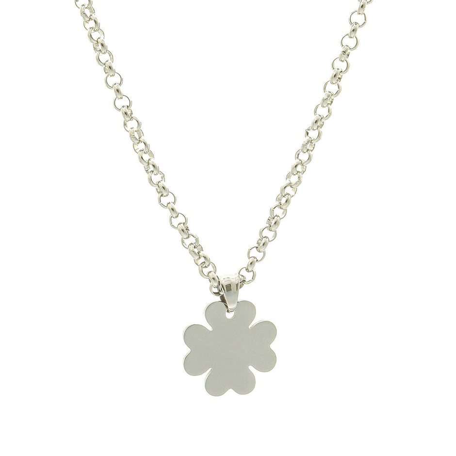 Collier en acier trèfle lisse