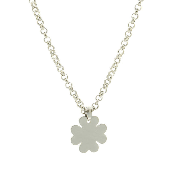 Collier en acier trèfle lisse