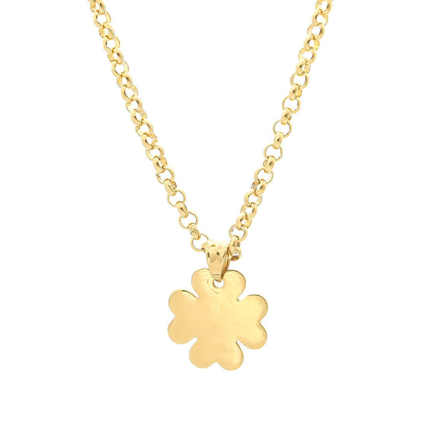 Collier en acier trèfle lisse