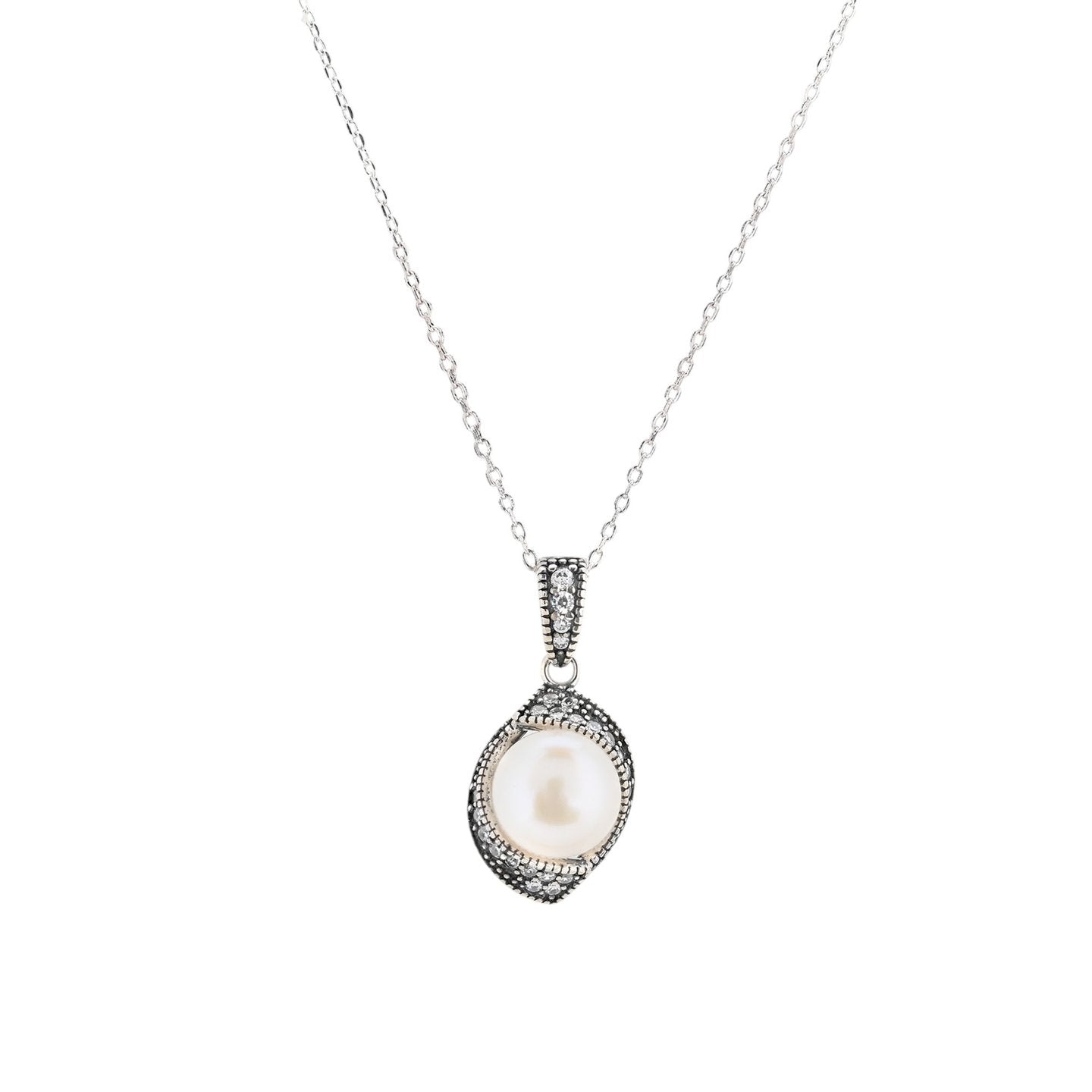 Collier avec perle et zircones
