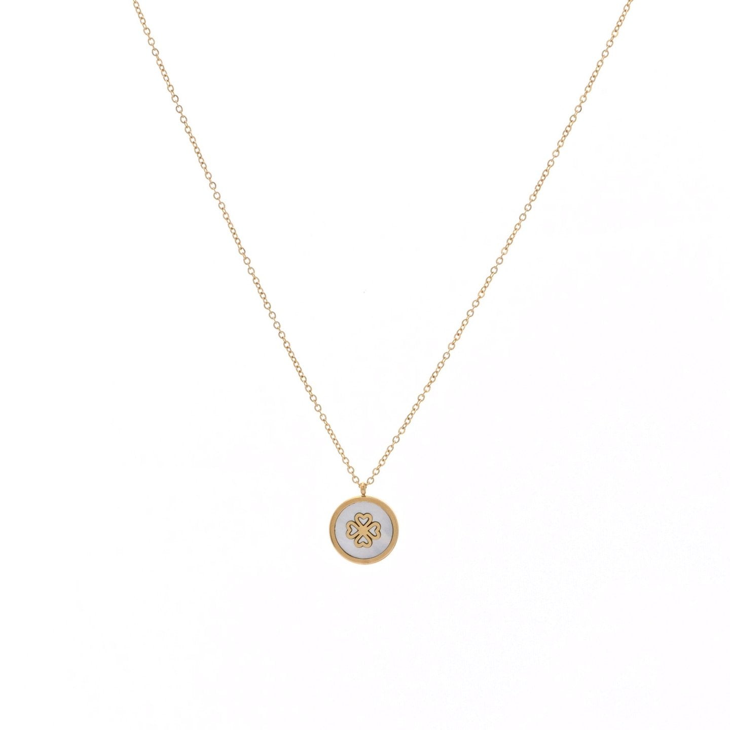 Collier en acier avec trèfle