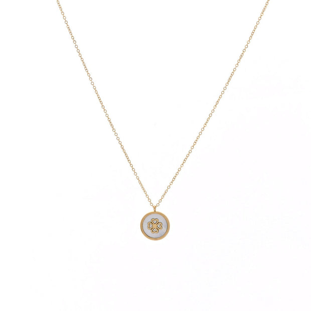 Collier en acier avec trèfle