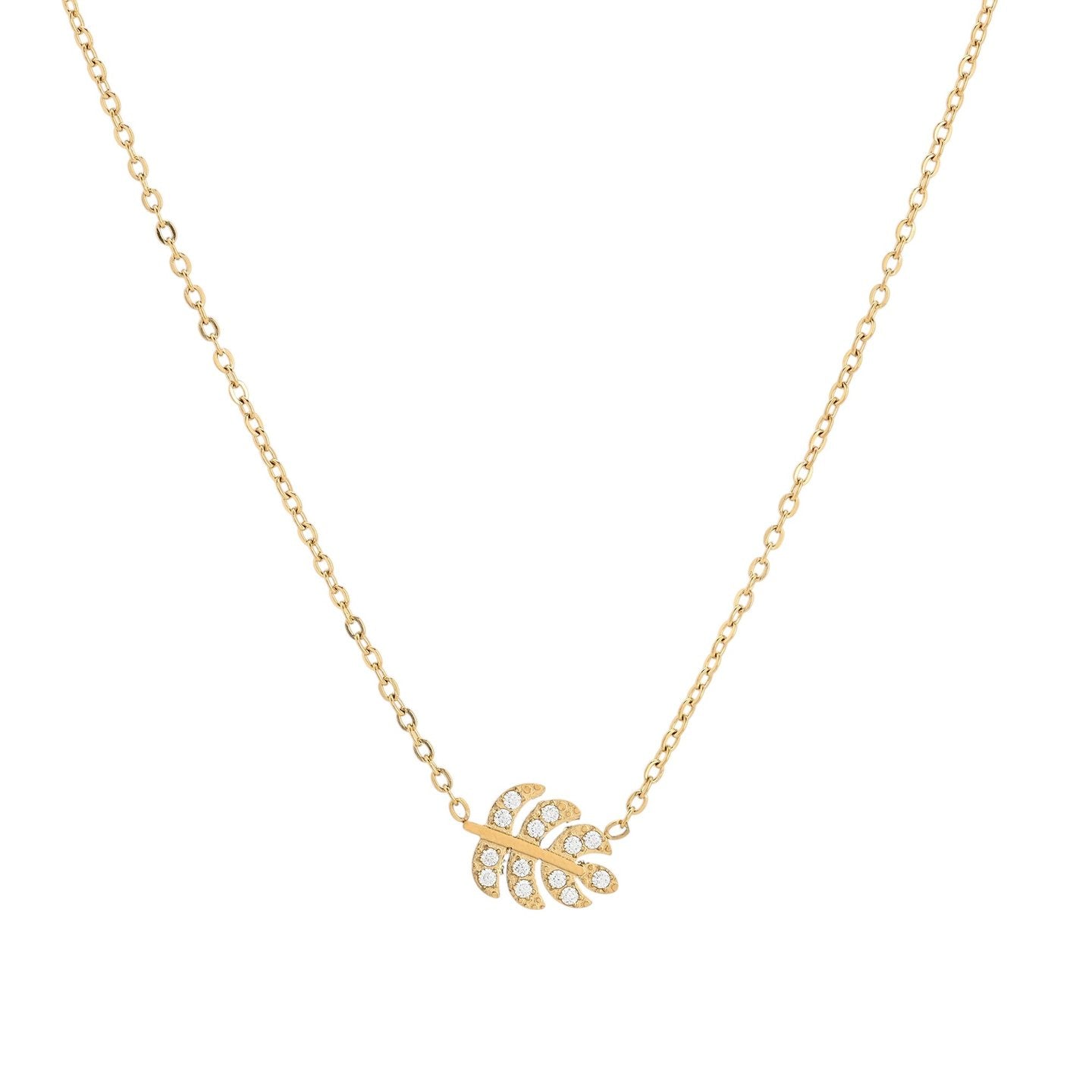 Collier Alba avec feuille et zircones