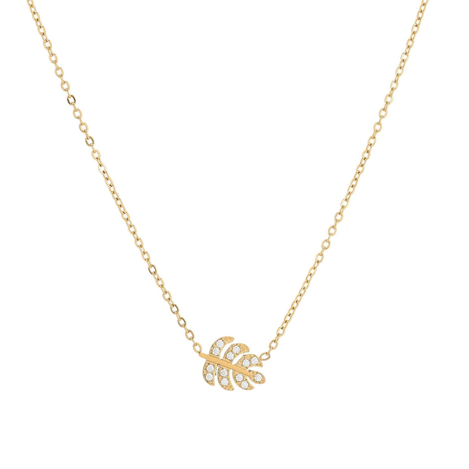 Collier Alba avec feuille et zircones