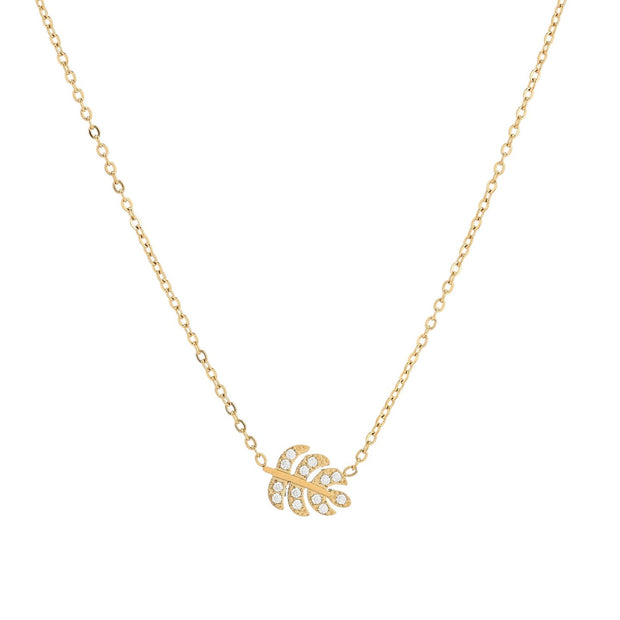 Collier Alba avec feuille et zircones