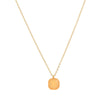 Collier acier avec pierre de couleur carré