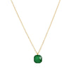 Collier acier avec pierre de couleur carré