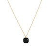 Collier acier avec pierre de couleur carré