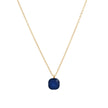 Collier acier avec pierre de couleur carré