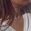 Collier en acier perles et brillantes