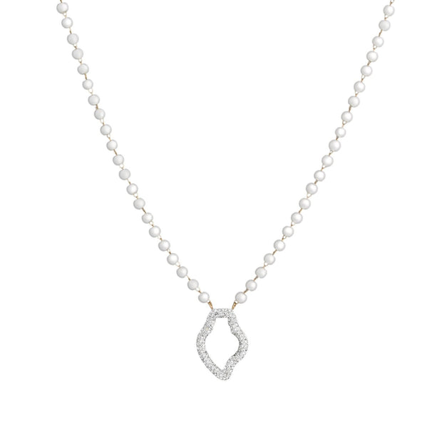 Collier en acier perles et coração de viana