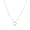 Collier en acier perles et trèfle