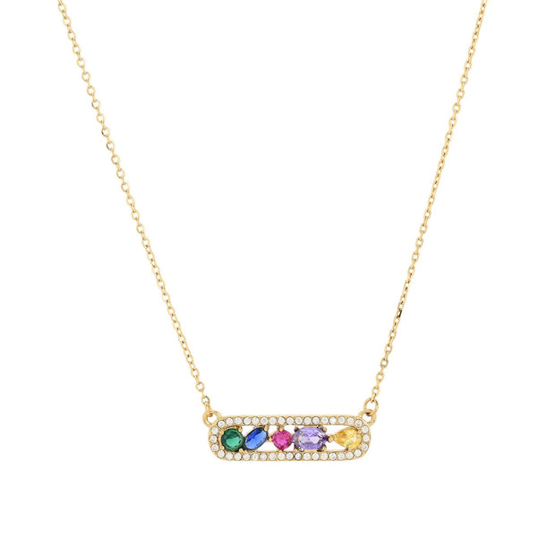 Collier en acier zircones coloré