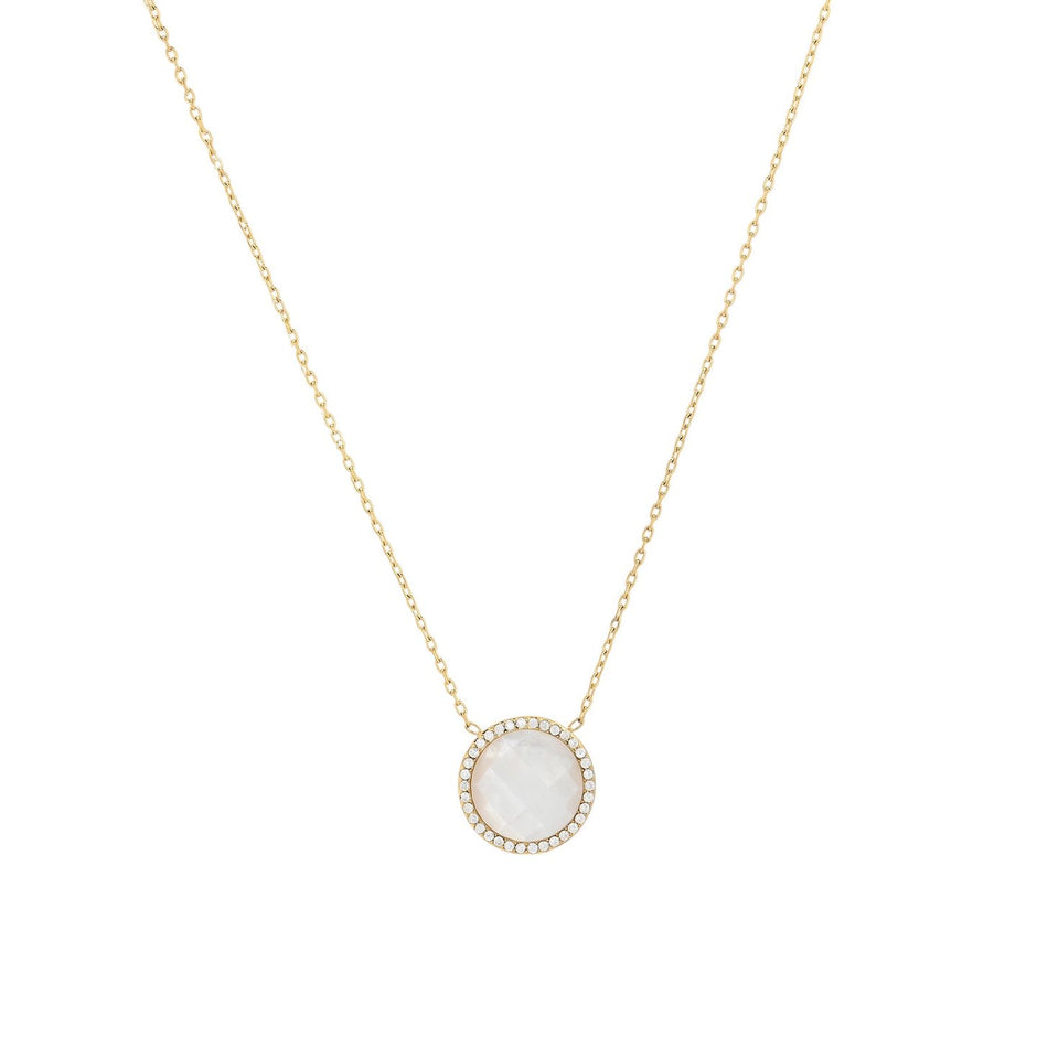 Collier en acier pierre naturelle rond