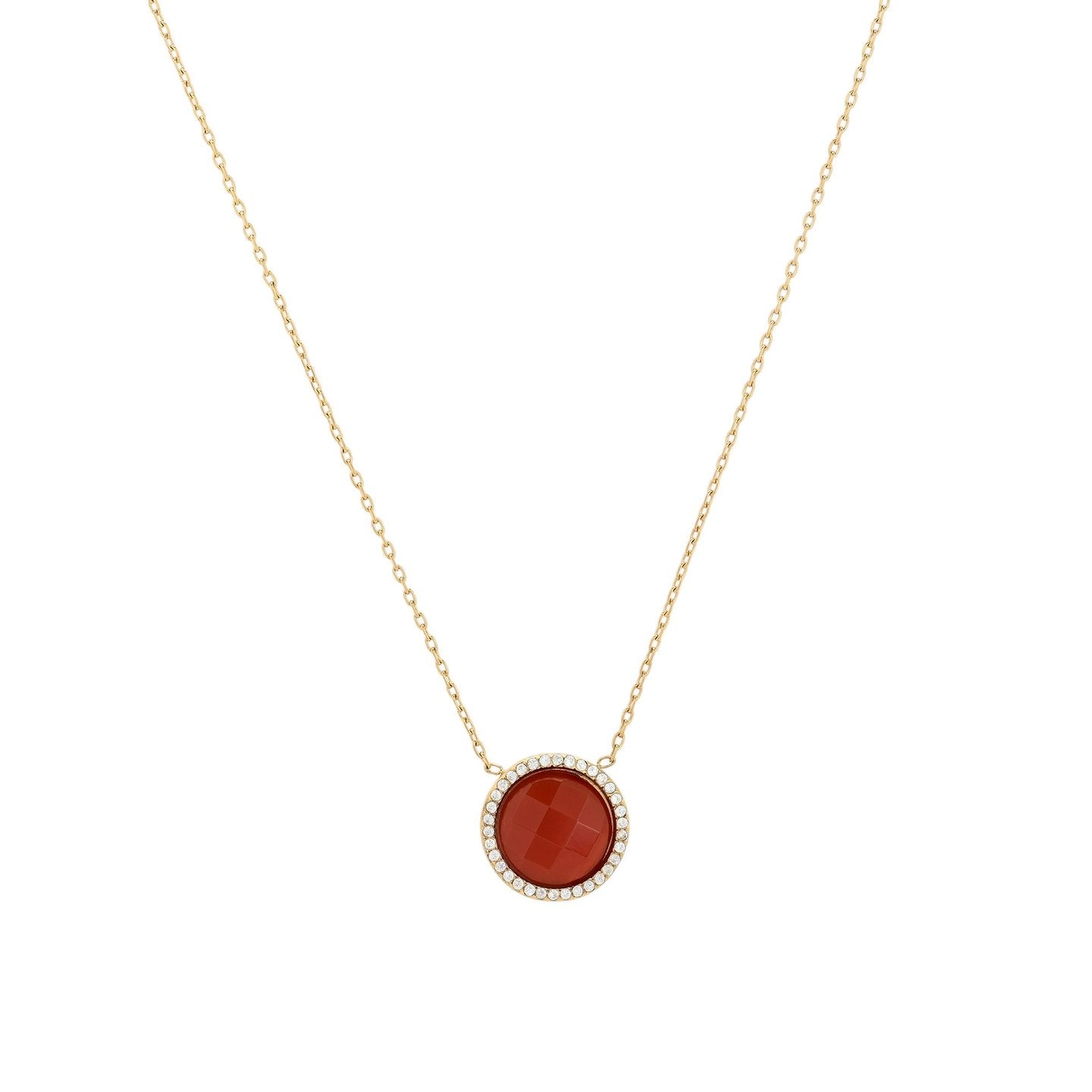 Collier en acier pierre naturelle rond
