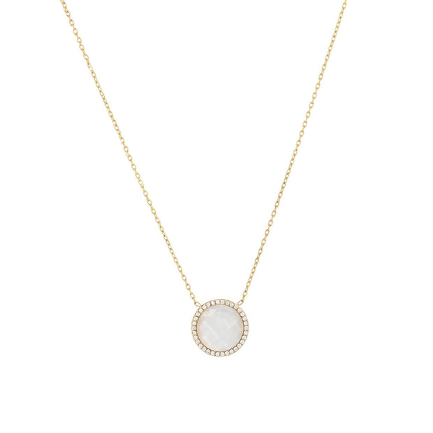 Collier en acier pierre naturelle rond