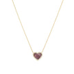 Collier en acier pierre naturelle coeur
