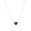 Collier en acier pierre naturelle coeur