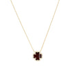 Collier en acier pierre naturelle trèfle