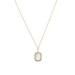 Collier en acier pierre naturelle rectangle