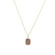 Collier en acier pierre naturelle rectangle
