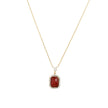 Collier en acier pierre naturelle rectangle