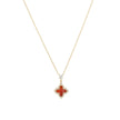 Collier en acier pierre naturelle forme de fleur