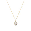 Collier en acier pierre naturelle ovale