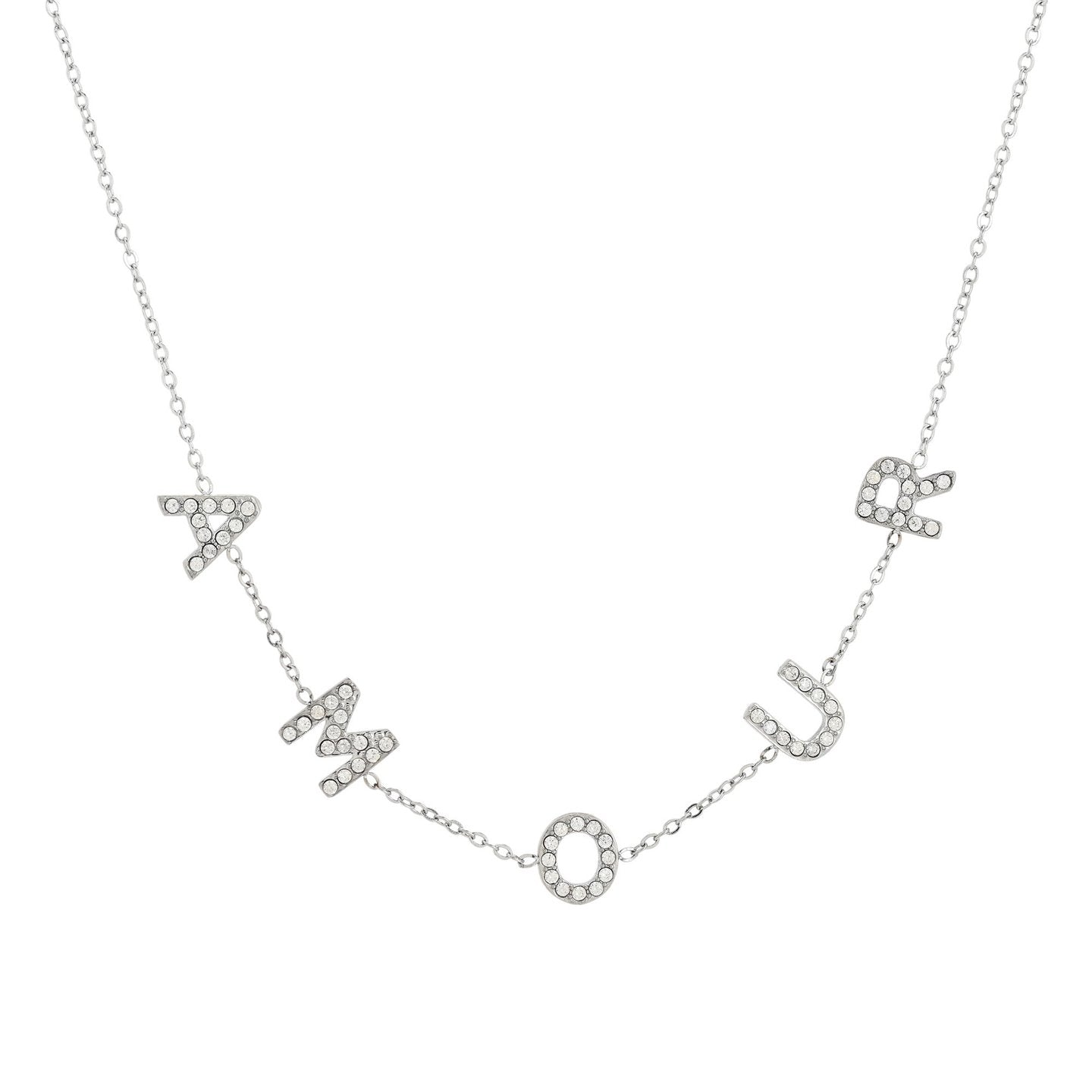 Collier acier amour