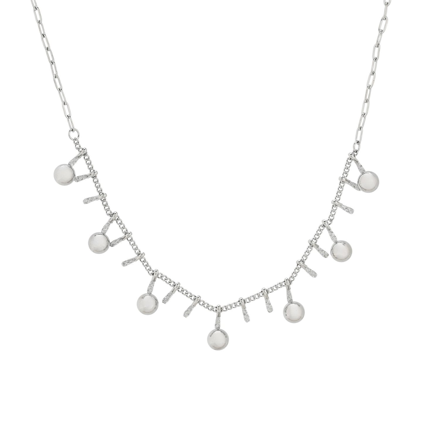Collier en acier avec pendentifs à pois