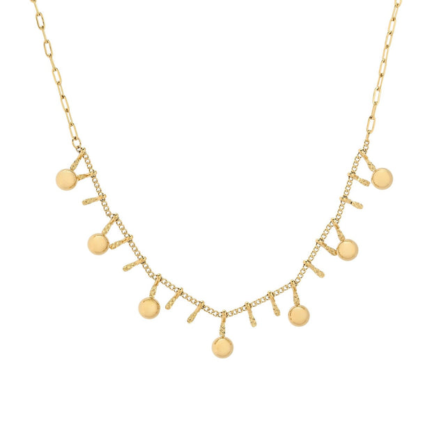 Collier en acier avec pendentifs à pois