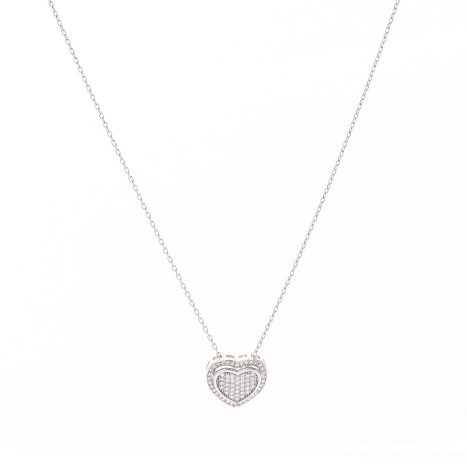 Collier en forme de cœur avec zircones